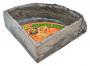Gamelle d'angle reptile REPTIROCK Corner bowl Gris&noir Large ZOOMED